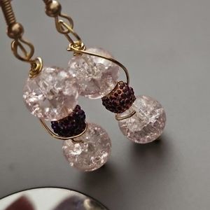 Wire Wrapped crystal dangle earrings to match bracelets just listed